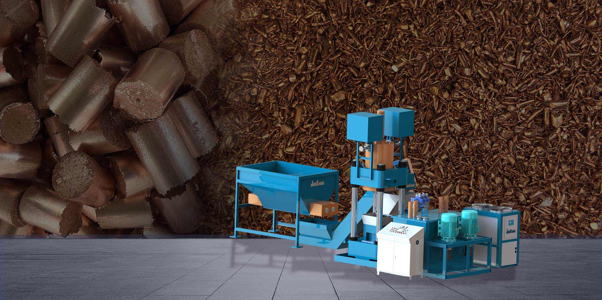 Big Hopper Feeding For <br/>Metal Chips Brqiuetting Solution