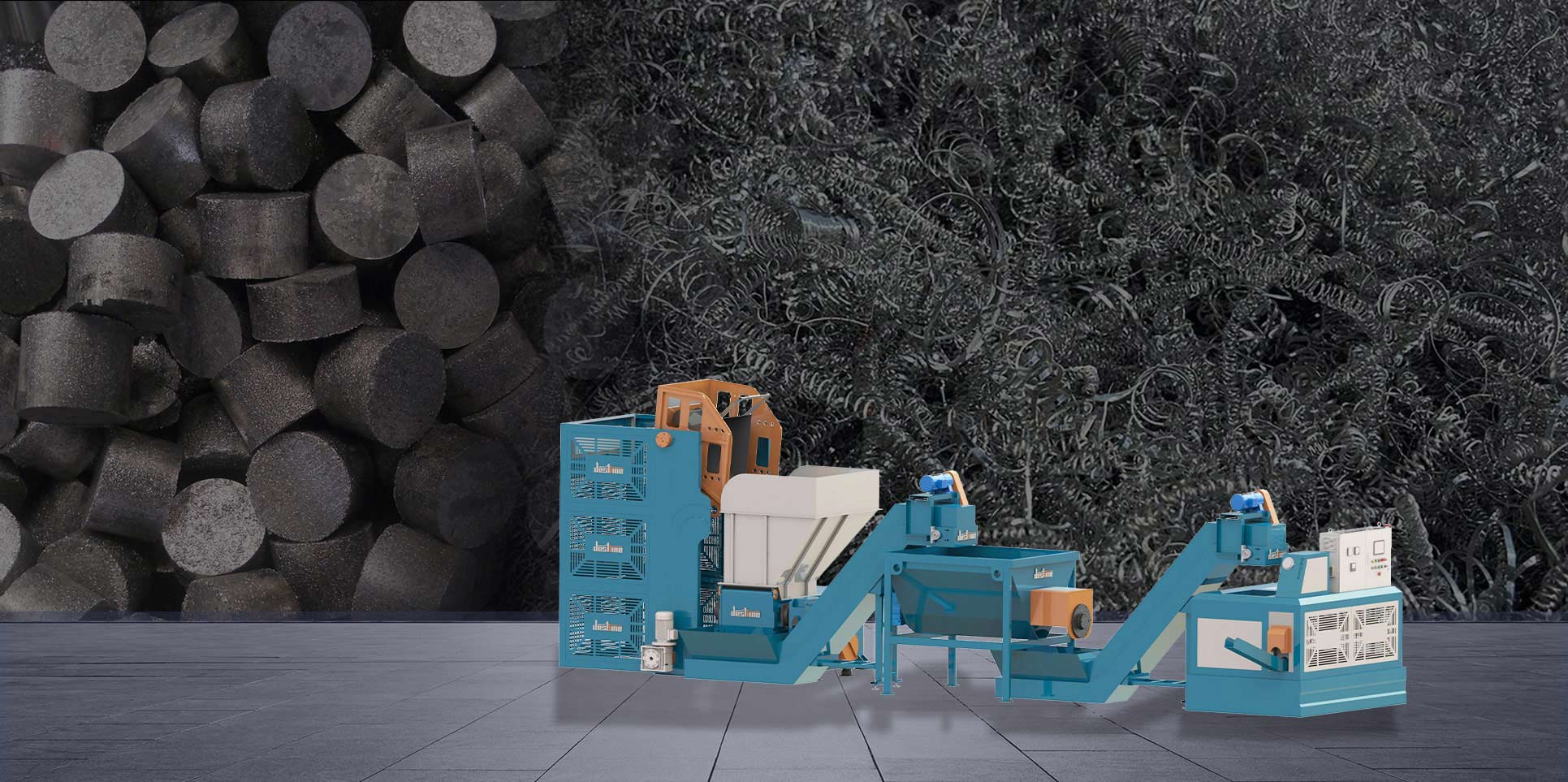 Lifting Flipping Shredder <br/>Briquette Solution