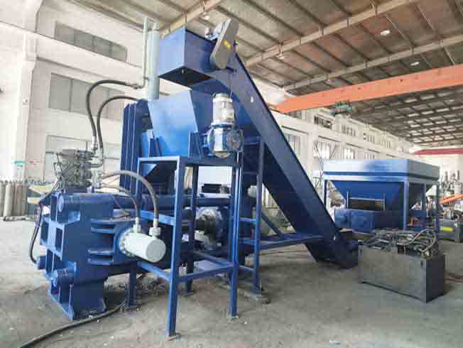 Metal Chip Shredder And Compactor Machine