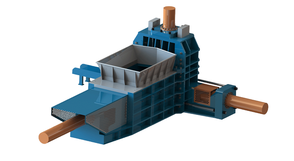 Triple Rams Compress Shear Baler