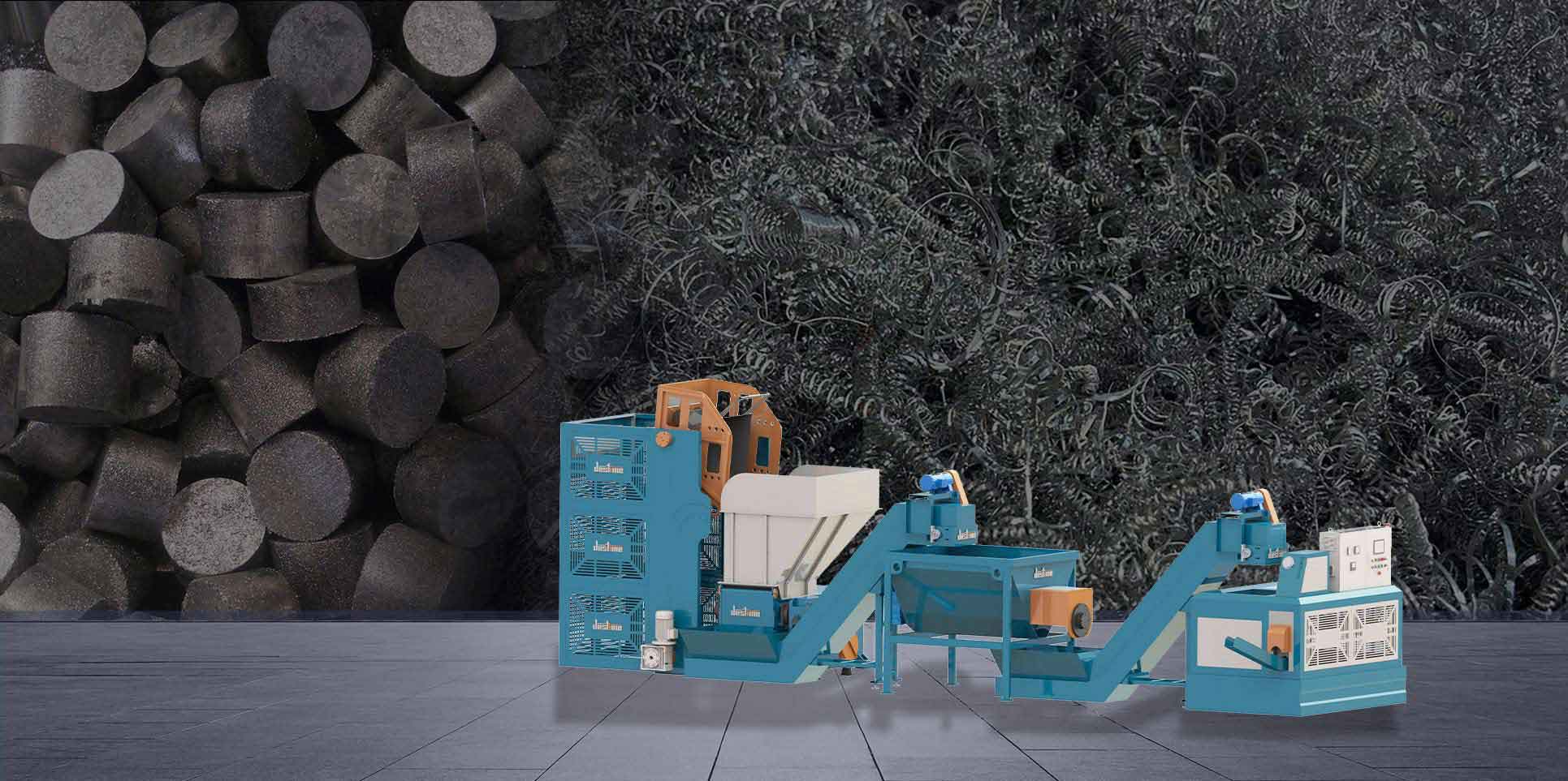 Lifting Flipping Shredder <br/>Briquette Solution