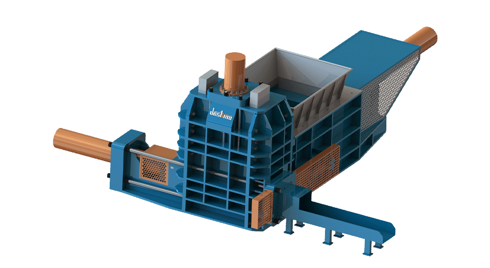 Triple Rams Compress Shear Baler