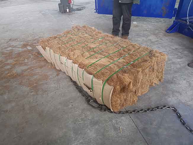Hydraulic Press Baler Machine Working In A Sisal Bale